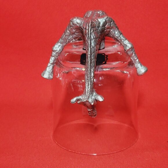 Vintage Frankli Wild Pewter Giraffe Base Clear Glass Tumbler Whiskey Glass - Picture 8 of 17